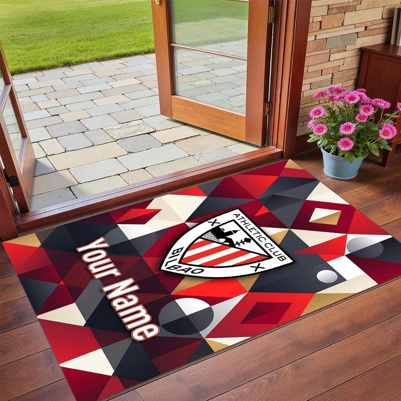Crystal Velvet Rug Custom Name Text, Soft Non Slip Floor Mat Home DecorAthletic Bilbao FC