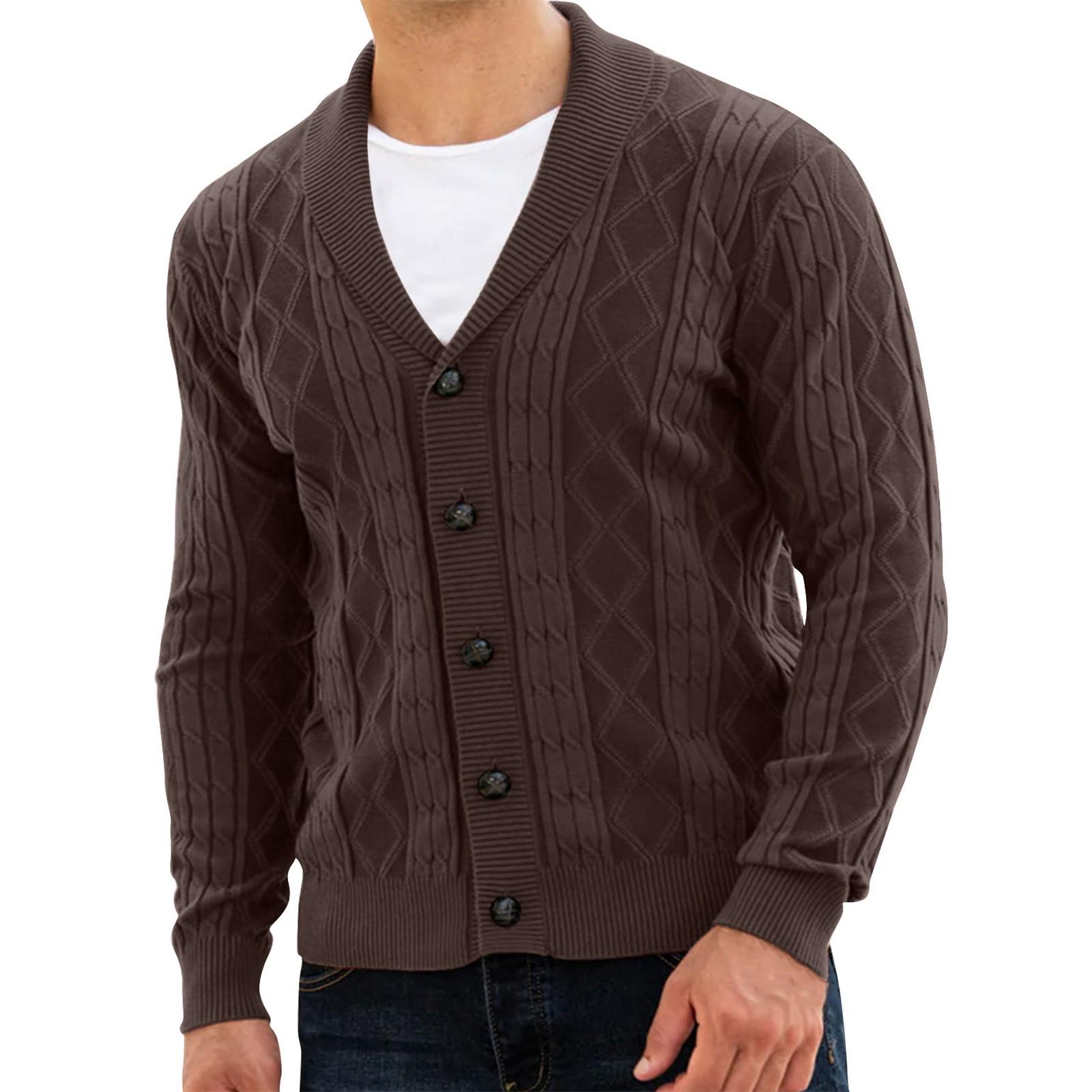

And Winter New Cardigan Men s Sweater High Quality Business Sweater XXXL кавовий