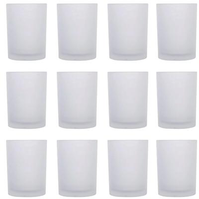 Glass Candle Containers, Heat Resistant, Frosted, 200ml Candle Jar, Set of 4 or 12, Holder Mold, Frosted, for Aromatherapy Candles and LED Light Candl