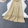 Summer Designer Solid Hollow Out Long Knitting Dress Women Elegant Half Turtleneck Sleeveless Slim Knitwear Sweater Dresses Female