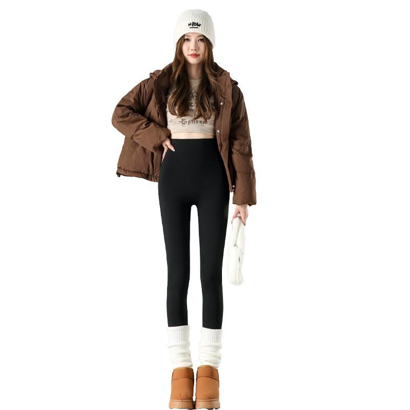 24FW Fleece Lined High Waist Leggings Women Thermal Warm Outerwear Yoga Pants