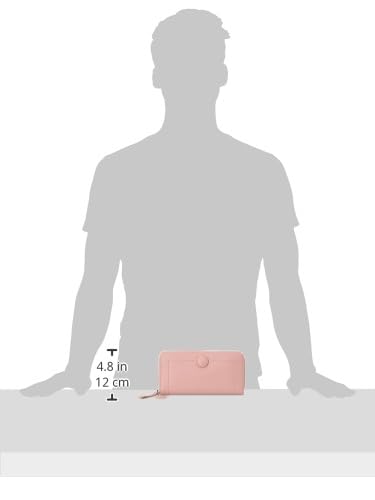 JILL STUART Women's Lunati Round Long Wallet with Covered Buttons, Shrink-Wrapped Leather, Retro Style, JSLW3DT2