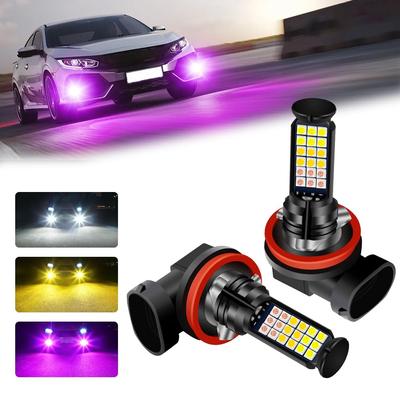 KaiDengZhe 3-color Switching LED Fog Lamp H8/h11/h16 Pure White/yellow/purple 36