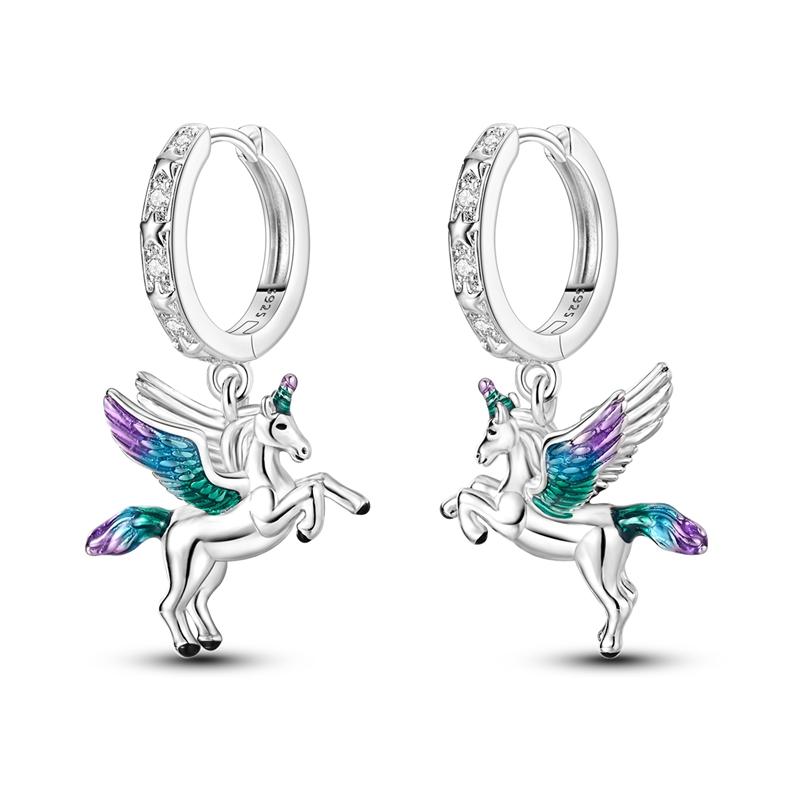 925 Sterling Silver Pendant Earrings for Women Wedding Jewelry Gift Sweet Cherry Butterfly Dragonfly Pony Drop Earrings Eardrop