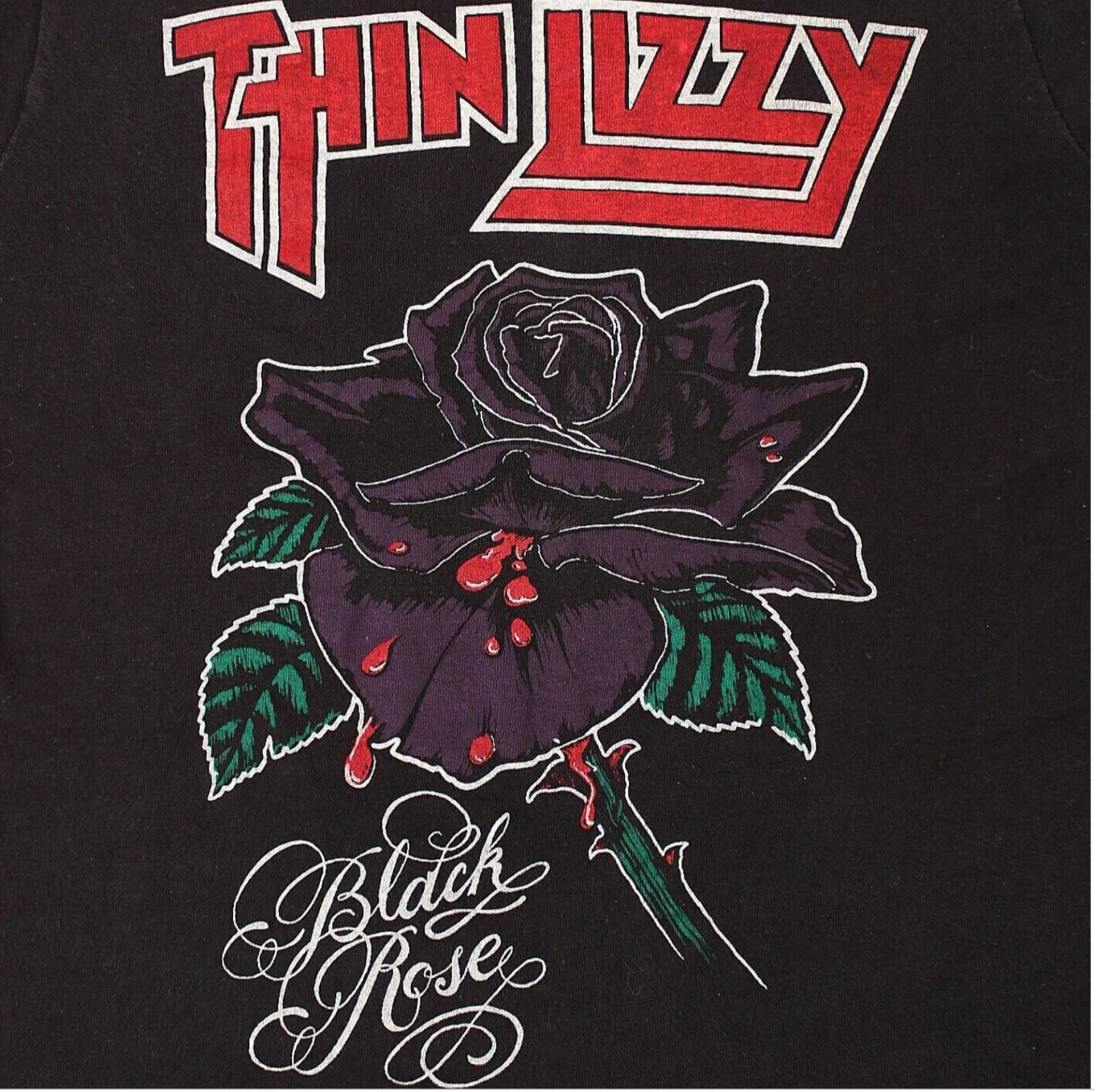 Винтажная футболка Thin Lizzy 1979 The Black Rose Tour Черная Унисекс S-5XL XXXL