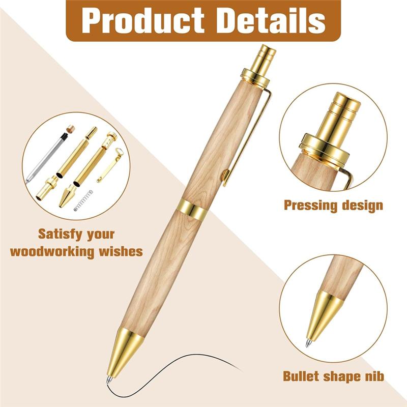 Kit Penne Retraibili A25F-6 Pezzi Per Tornitura Legno Kit Penna Click 8mm Con Ricambi Forniture Per Tornitura Tornio Per Realizzazione Penne Legno