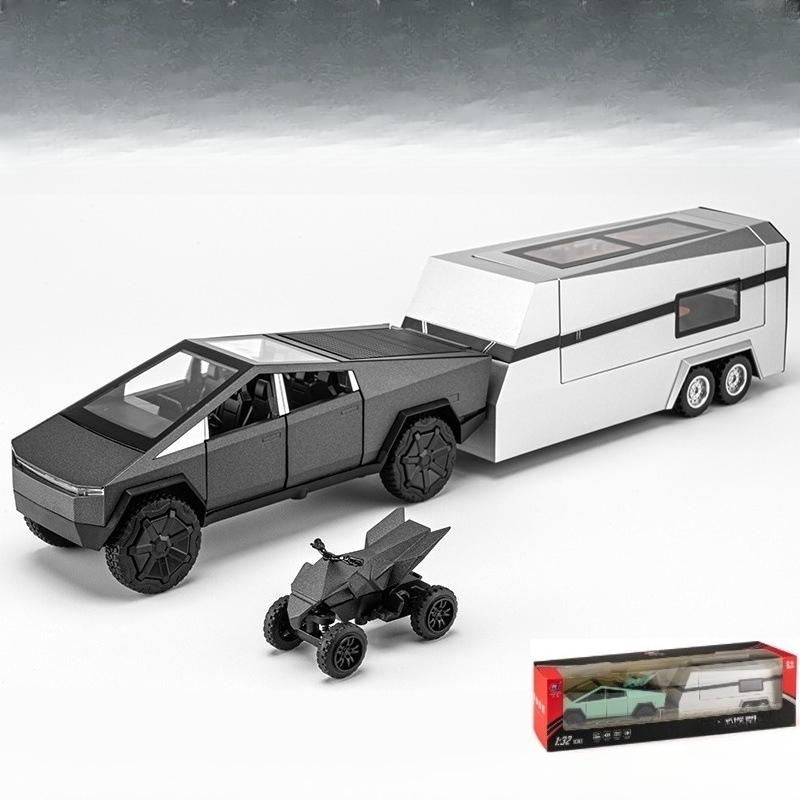 Auto Zu 1:32 Simulationslegierung Pickup Wohnmobil Mit Motorrad Reiseanhänger Modell Fabrik Direktvertrieb