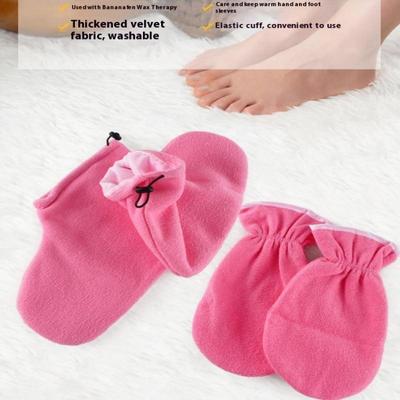 1 Pair Insulation Care Gloves Flannel Elastic Opening Nail Protection Hand Therapy Paraffin Wax Mitts Reusable Warmers For Women