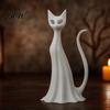 Mini 3D Printed Ghost Statue Cat Desk Buddy, Cute Halloween Kitty Figurine for Unique Holiday Gift Lovers Office Shelf, Spooky Kitten Ornament,