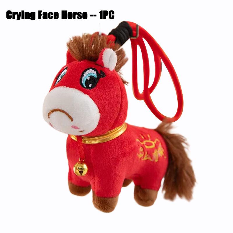 

Year Of The Horse Mascot Crying Horse Pendant Keychain 2026 New Year Celebration Red Horse Plush Toy Children s Doll Cloth Doll