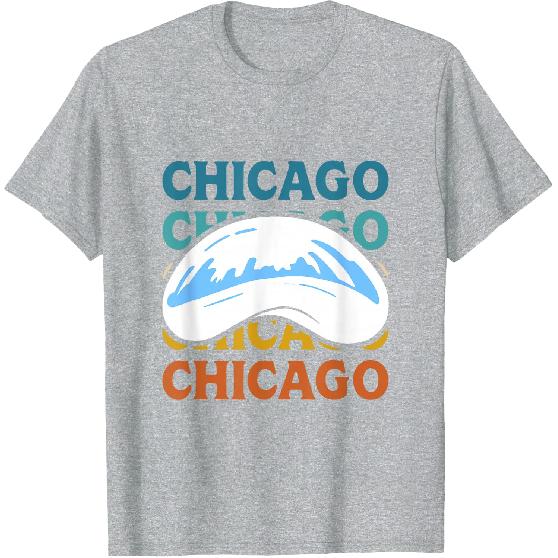 Chicago Cloud Gate Sculpture Vintage Retro Travel Souvenir T-Shirt