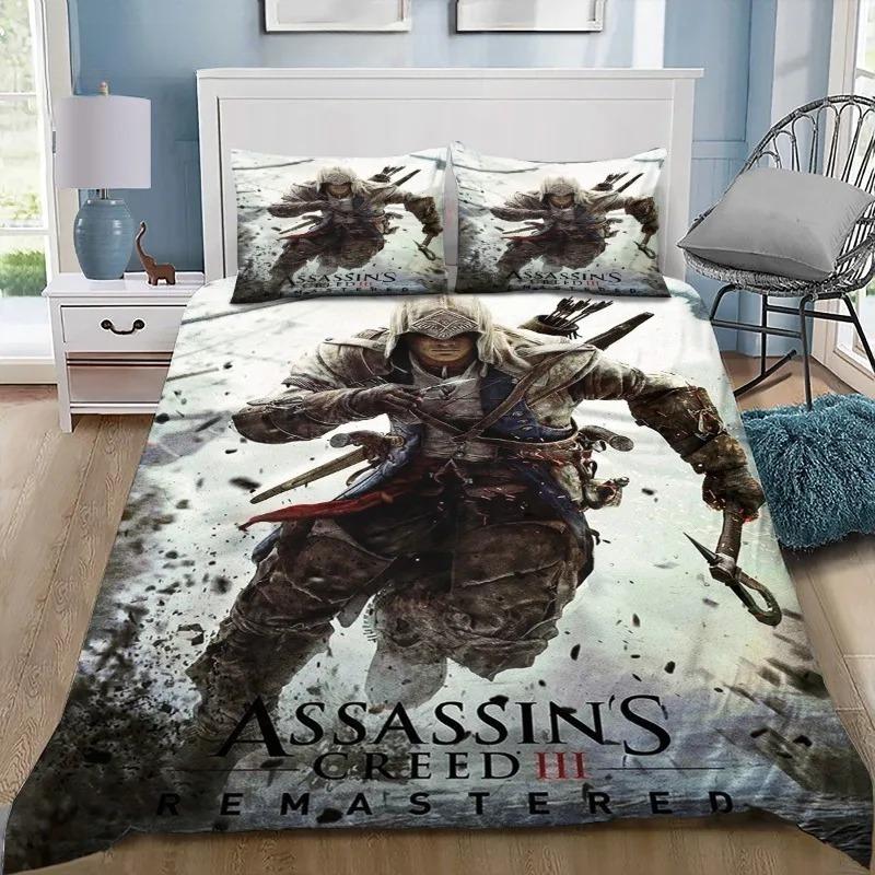Multi Styles Assassin Creed Duvet Cover PillowcaseBedding Set Adult Boys Girls Bedroom Decoration Kids Gift Single Double Size