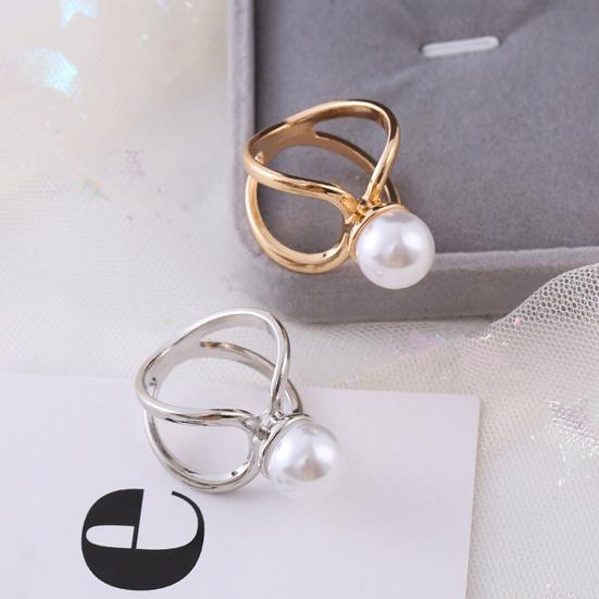 Yousheng Stylish Geometric Silk Scarf Buckle Faux Pearl Light Luxury Exquisite Trendy Belt Scarf Buckle Outfit Accessory