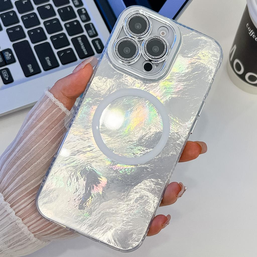 For iPhone 16 Pro Max Case Compatible with MagSafe IMD Design PC+TPU Phone Cover with Glass Lens Film