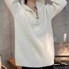 Vintage Casual Hooded Knitted Pullovers Men's Clothing Solid Color Autumn Winter Basic Loose Fashionable Metal Buckle Sweaters