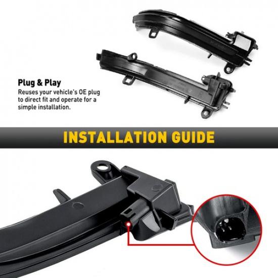 2x Switchback Amber LED Side Marker Mirror Light For 2012-2018 BMW 1' F20 F21