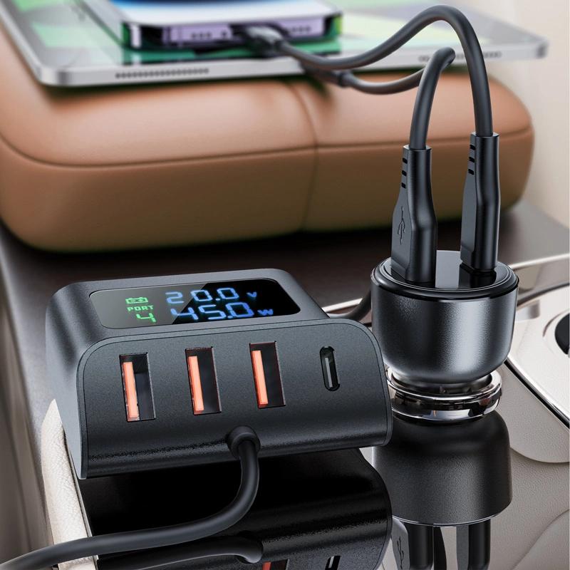 Acefast B11 138W Car Charger Usb-A Usb-C With 6 Ports - Black