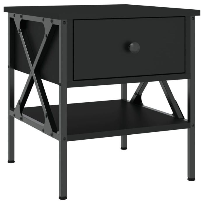 Table de chevet - Maison Exclusive - Noir - Bois d'ingénierie - 40x42x45 cm