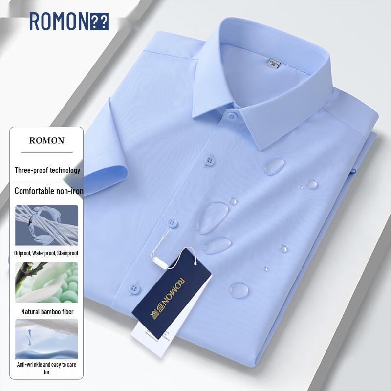 ROMON Men s Anti-Wrinkle Short-Sleeve Business Shirt 39