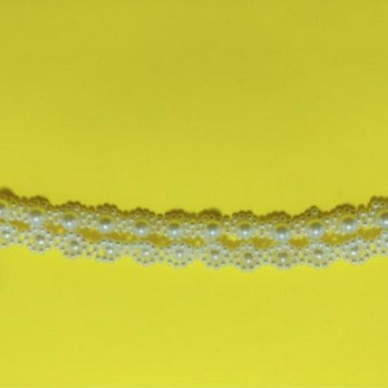 

Handmade Imitation Pearl Floral Lace Patch for Clothing, Accessories, and Wedding Decoration
