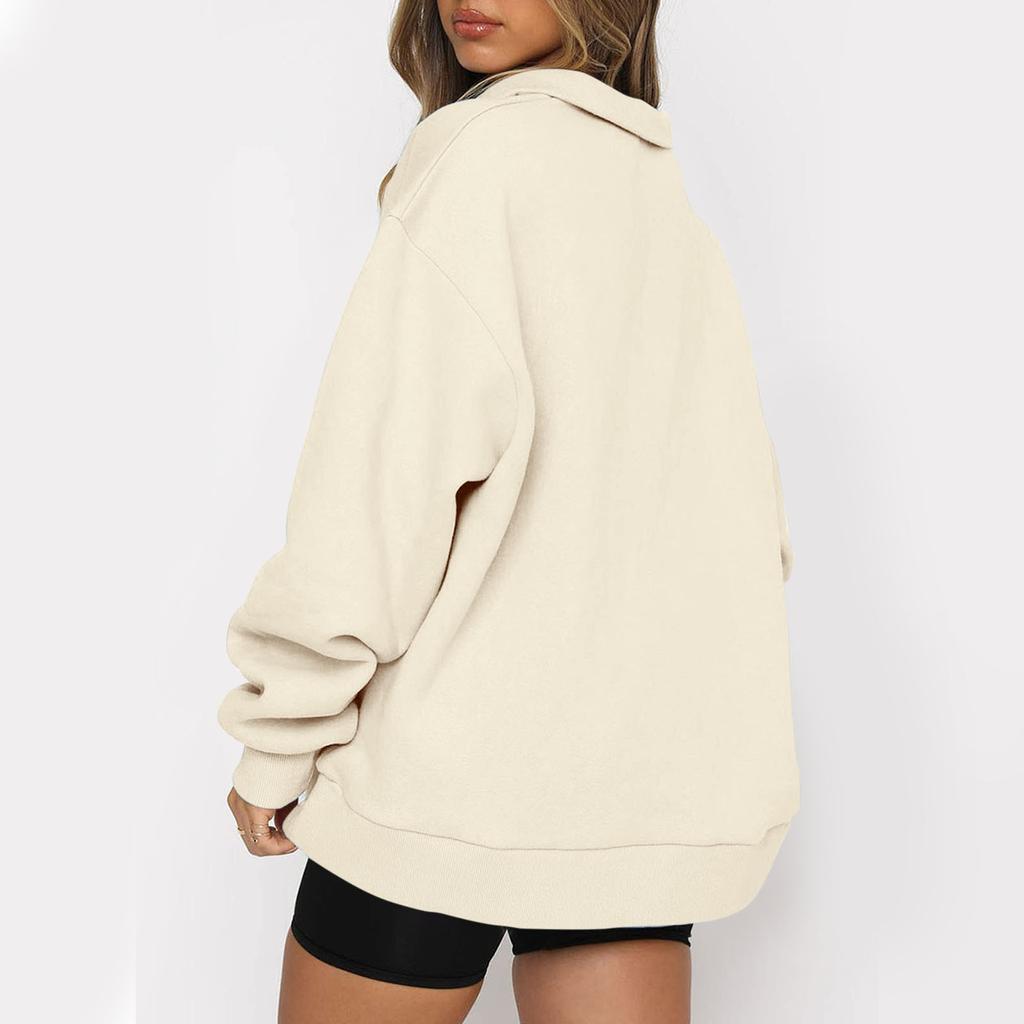 Dámský oversized pulovr na zip s dlouhým rukávem mikina s kapucí americká vintage móda tepláková souprava základní pulovry