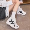 Invisible inner height increase 8CM, short and thick soled Forrest Gump shoes, women's autumn new color blocked casual sports shoes