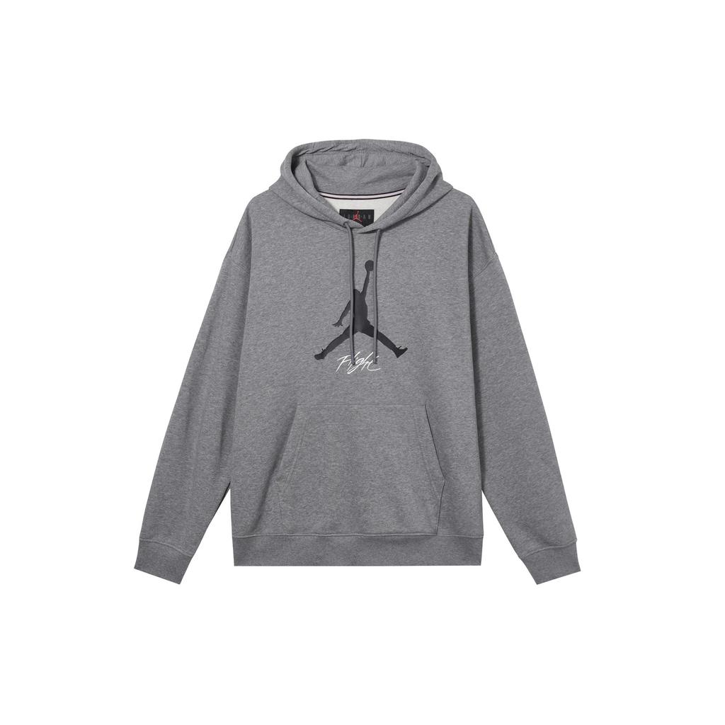 Jordan Fleece Lined Hooded Drawstring Knitted Fabric Long Sleeved Sweatshirt Men's Carbon Gray FD7546-091