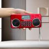 Portable Rechargeable Bluetooth Radio with Dual Speakers, Card Slot, FM Radio & Headphone Support for Seniors