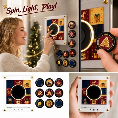 Rotating Disc Music Box Night Light with Motion and Refrigerator for Home Decor