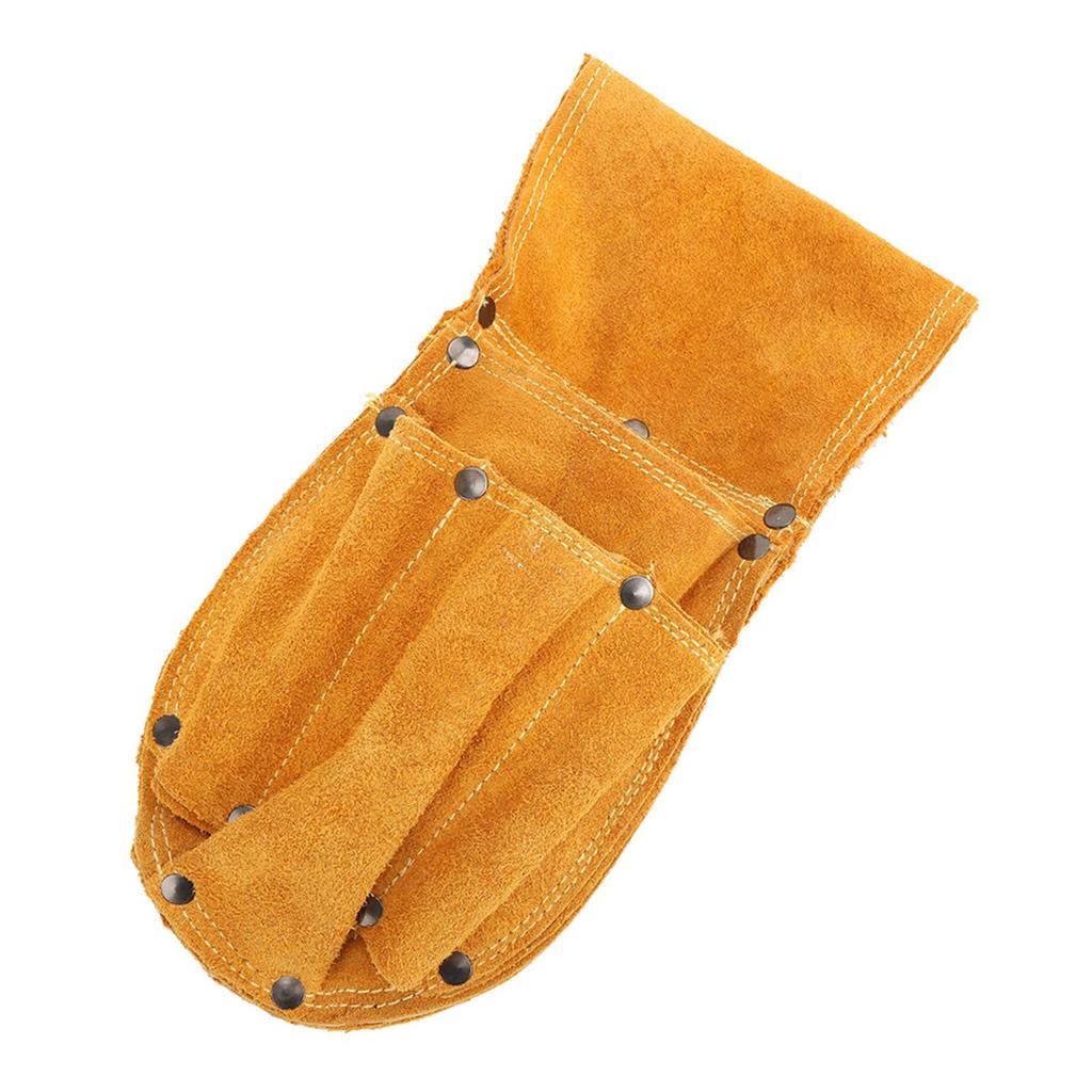 Thickened Tool Waist Bag Durable Multifunctional Yellow Cowhide Hardware Tool Storage Toolkit