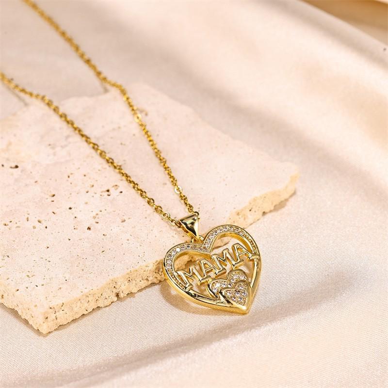 18K Zircon Heart Pendant Necklace - Perfect Mother's Day or Birthday Gift