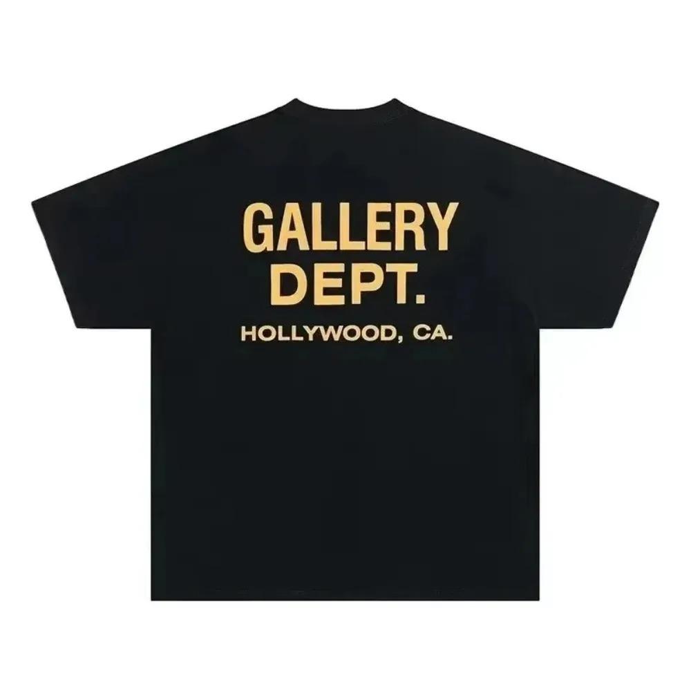 Vintage tričko Více velikostí Digitální potisk Gallery Dept Módní design s písmeny Polyester Letní neformální oblečení Elegantní top