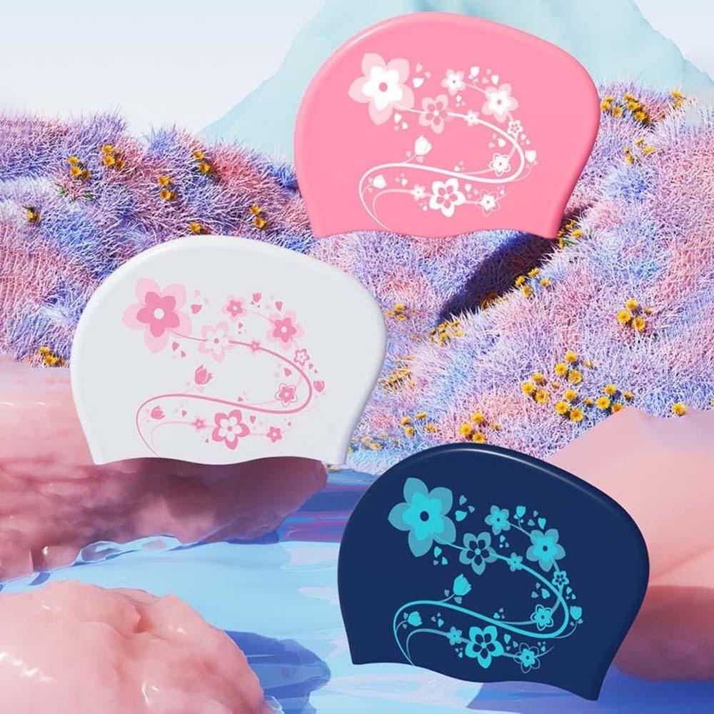 Soft Flower Swim Headgear Thicken Design Snorkeling Cap  Prevent Chlorine Irritation