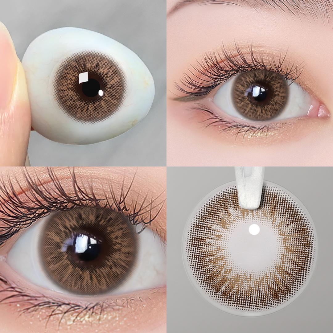 

-1.00~-6.00 Magister 1Pair Цветные контактные линзы для глаз Линзы для близорукости Контактные линзы с градуировкой Модные линзы Серые линзы для глаз -5.00 коричневый