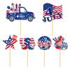 Yousheng 6Pcs Patriotic Vase Picks for 4th of July, Red White Blue DIY Flower Arrangement, Independence Day Table Centerpiece Party