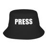 Press for Journalists Reporters Bucket Hat Streetwear Fisherman Caps Travel Hiking Sun Hats For Unisex Retro Graphic Cap