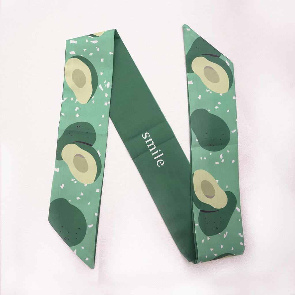 Spring/Summer Fruit Silk Scarf: Cute Headband, Ribbon Tie, Skinny Bag Tie, Souvenir Box Gift.
