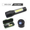 Aluminum Mini COB Zoomable Flashlight Usb Rechargeable Work Light Torch Outdoor Emergency Inspection