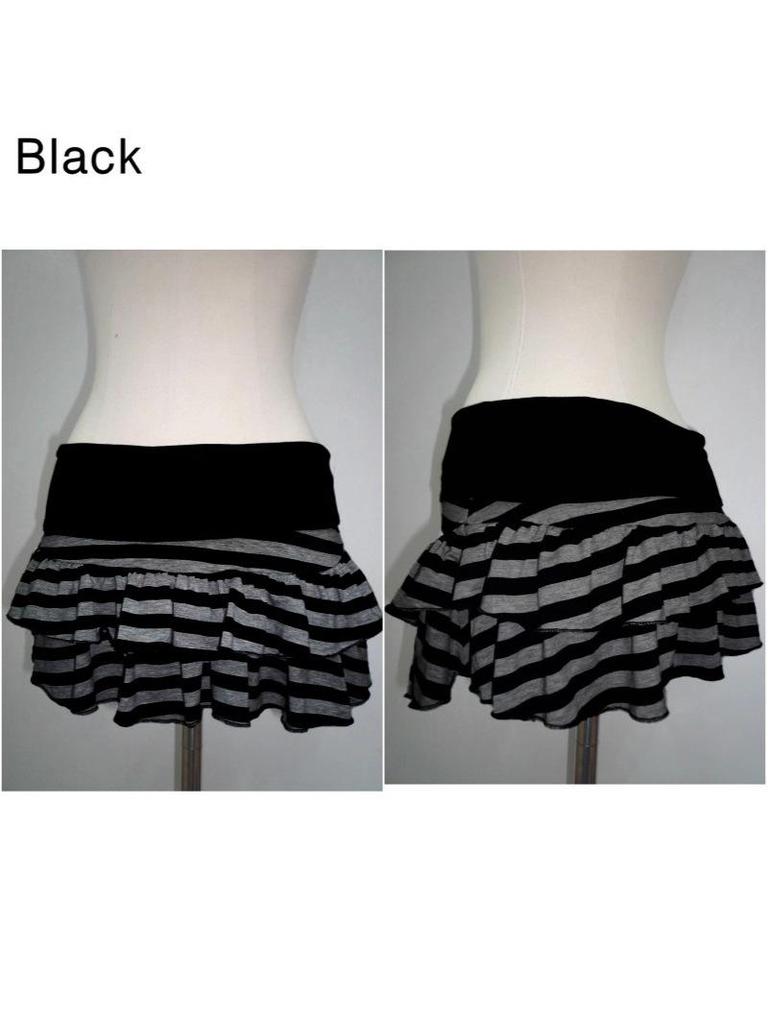 Y2K Sweet Style Striped Color Block A-line Mini Skirt