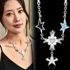 Galaxy Orbit System Silicone Cross Star Luck Pentagram Two-color Nebula Love Hollow Pendant Pendant Necklace