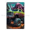 Cthulhu Monster Truck Metal Signs Pub Mural Customize Garage Party Tin Sign Poster
