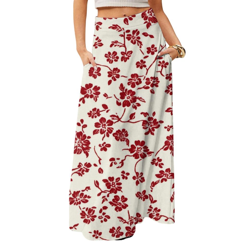 Women's Flowy Maxi Dress Regular Casual Floral Print Summer Bohemian Skirt