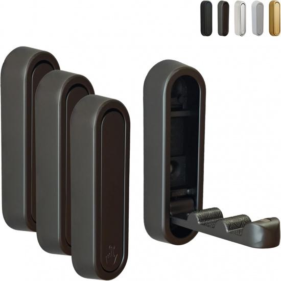 Foldable Wall Hooks Heavy Duty - Zinc Alloy Hidden Handle with Anchors/Screws, Space-Saving for Bathroom, Kitchen, Closet, 33lb Capacity, Wall