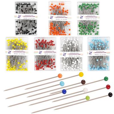 Für Schneiderei DIY Nähwerkzeuge Positionierung 100 Stück/Box 45 mm Bunte Runde Perlenkopfnadeln Stich Gerade Stecknadeln
