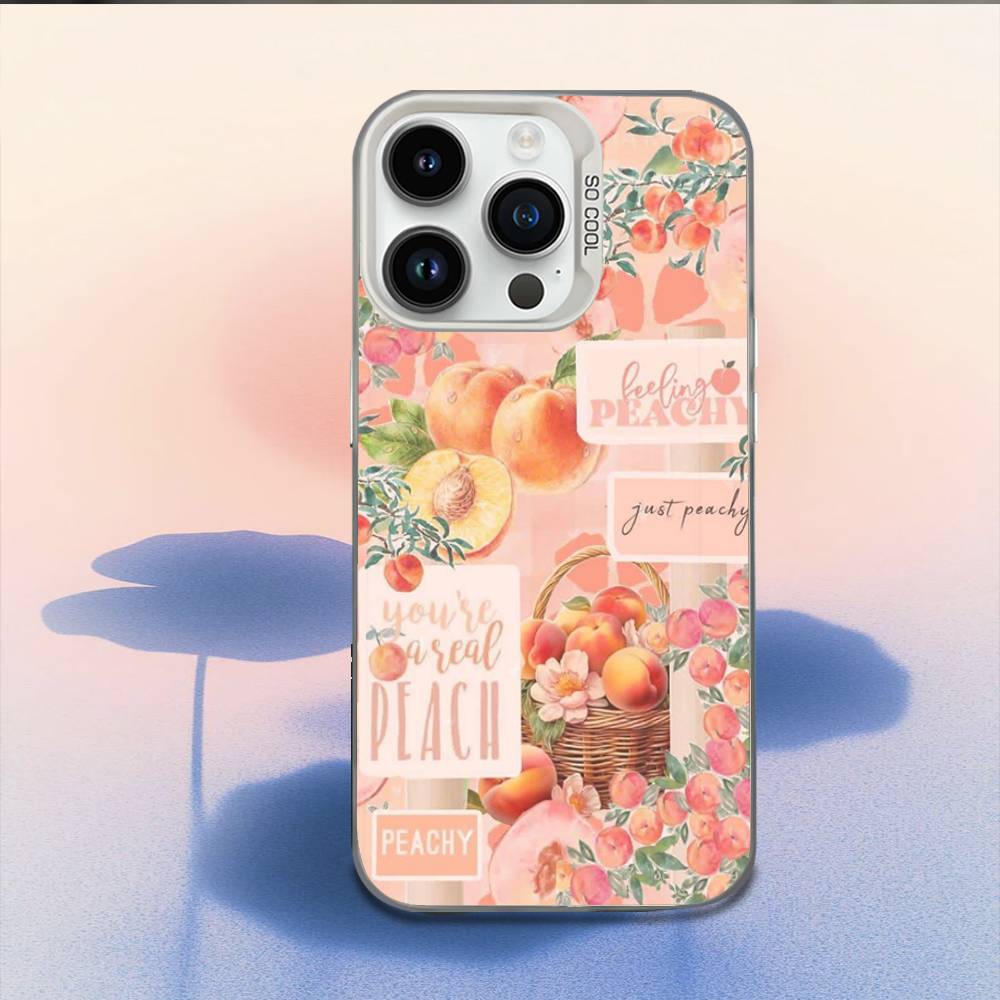 

K-Kawaii Sweet Peach Adorable Juicy Fruit Phone Case For iPhone 16,15,14,13,12,11,Mini,Pro,E,MAX Candy Matte Shockproof Cover iPhone12PRO