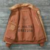 Chinesische Größe Klassische Flug A2 Pilotenjacke Vintage Schmutzig Gelb Ölgewachste Rindsleder Echtes Leder Jacke Männer Fliegerjacken Männer Mäntel