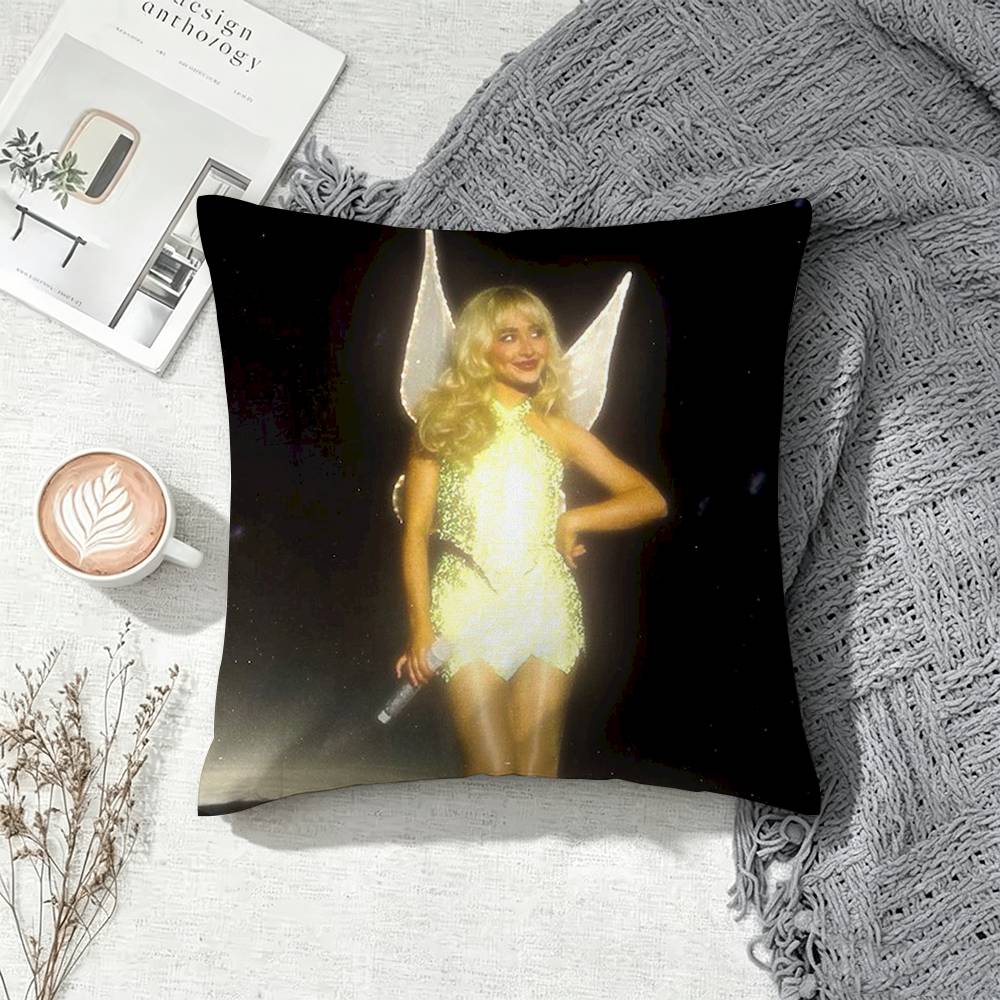 S-Sabrina C-Carpenter Short n Sweet  Square Double-Sided Printed Pillow Case Sofa Cushion Cover Bedroom Bedside Decor