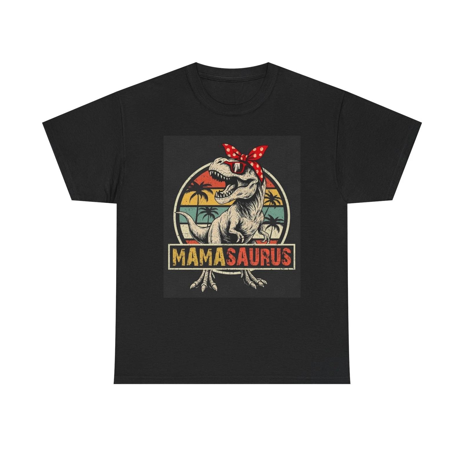 Mamasaurus Graphic T Shirt Funny Mom Jokes Cute Unisex Heavy Cotton Tee 4XL