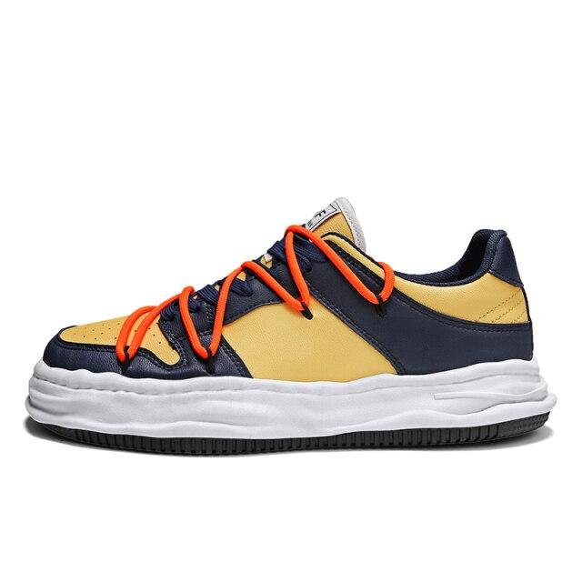 Pantofi de modă Pantofi ocazional Talpă groasă Pantofi din piele de bord cu șireturi Bărbați Pantofi sport Personalitate Student Plimbări în aer liber Tenis