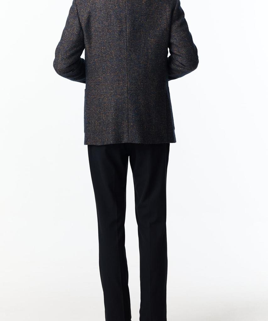 Man On The Boon Notched Lapel Herringbone Single Jacket_Navy 4714302009